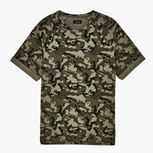 NWOT Zara Man short sleeve camo print sweatshirt